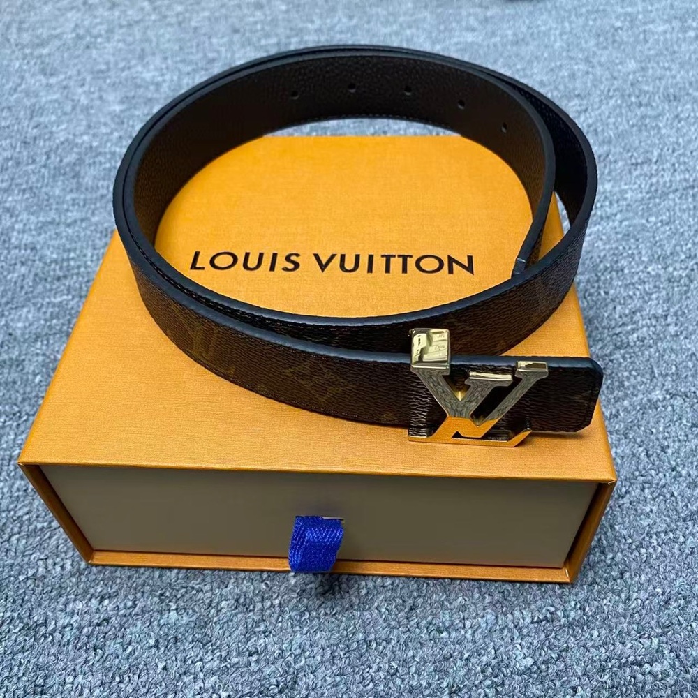 LV Monogram Gold Buckle Belt – 85cm / 34in | Comes with Box 🎁